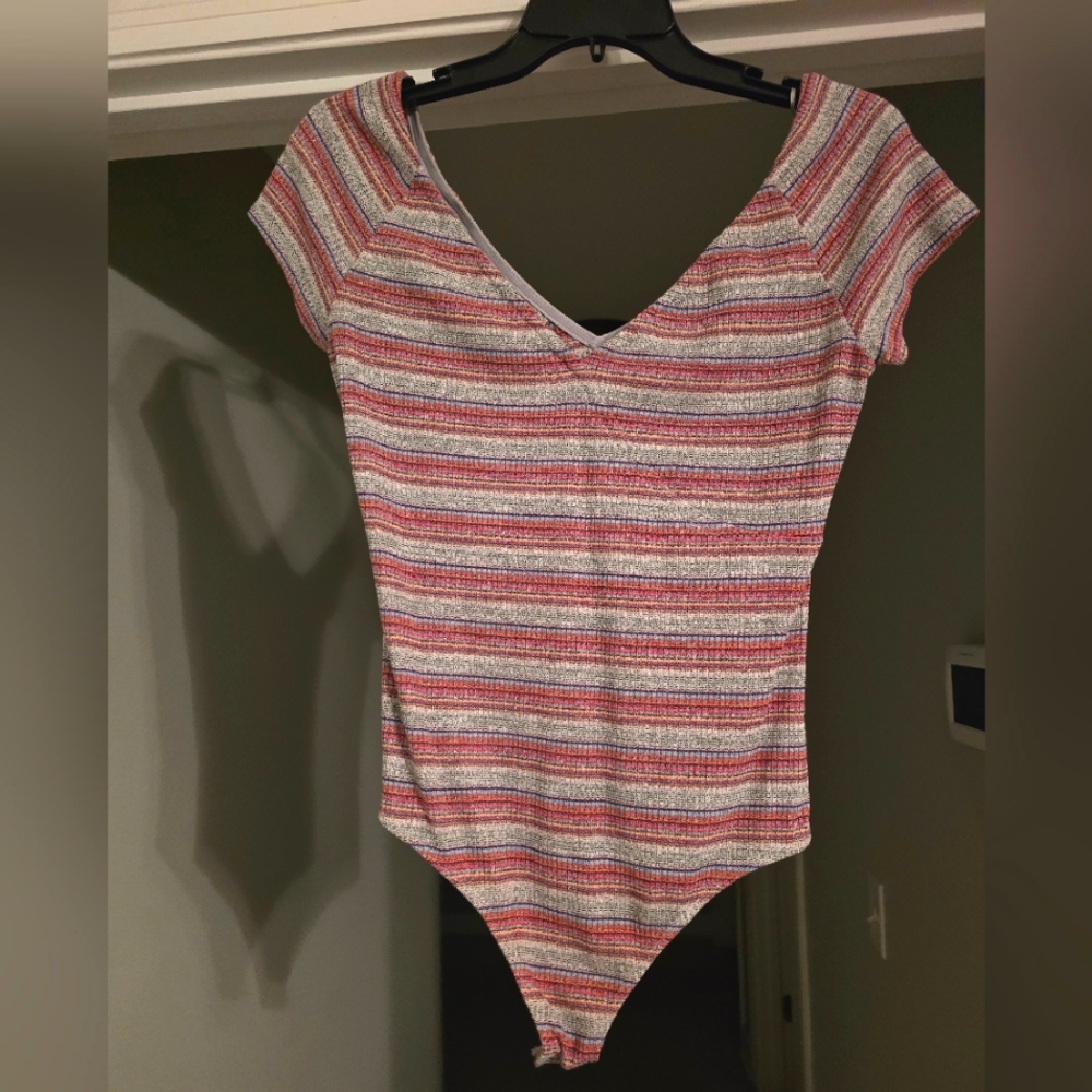Express One Eleven Off the Shoulder Metallic Knit Bodysuit - Size Medium NWOT